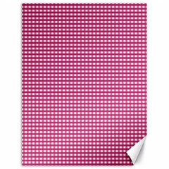 Gingham Plaid Fabric Pattern Pink Canvas 18  X 24 