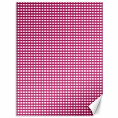 Gingham Plaid Fabric Pattern Pink Canvas 36  X 48  by HermanTelo