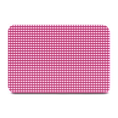 Gingham Plaid Fabric Pattern Pink Plate Mats by HermanTelo