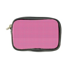 Gingham Plaid Fabric Pattern Pink Coin Purse by HermanTelo