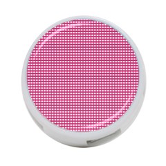 Gingham Plaid Fabric Pattern Pink 4-port Usb Hub (one Side) by HermanTelo