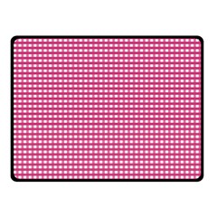 Gingham Plaid Fabric Pattern Pink Fleece Blanket (small) by HermanTelo