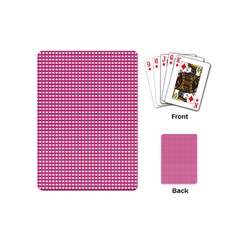 Gingham Plaid Fabric Pattern Pink Playing Cards Single Design (mini)