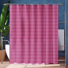 Gingham Plaid Fabric Pattern Pink Shower Curtain 60  X 72  (medium) 