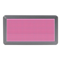 Gingham Plaid Fabric Pattern Pink Memory Card Reader (mini)