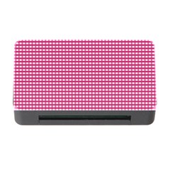 Gingham Plaid Fabric Pattern Pink Memory Card Reader With Cf by HermanTelo