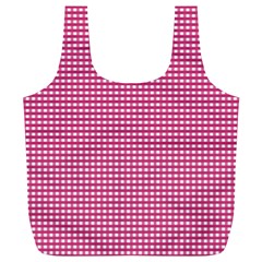 Gingham Plaid Fabric Pattern Pink Full Print Recycle Bag (xl)