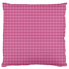 Gingham Plaid Fabric Pattern Pink Large Flano Cushion Case (one Side)