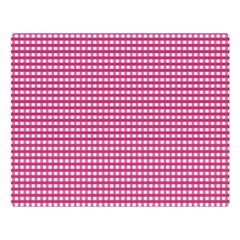 Gingham Plaid Fabric Pattern Pink Double Sided Flano Blanket (large)  by HermanTelo