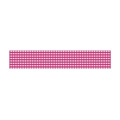 Gingham Plaid Fabric Pattern Pink Flano Scarf (mini) by HermanTelo