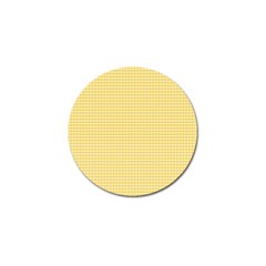 Gingham Plaid Fabric Pattern Yellow Golf Ball Marker