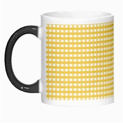 Gingham Plaid Fabric Pattern Yellow Morph Mugs by HermanTelo