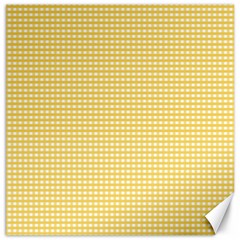 Gingham Plaid Fabric Pattern Yellow Canvas 20  X 20  by HermanTelo