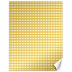 Gingham Plaid Fabric Pattern Yellow Canvas 18  X 24 