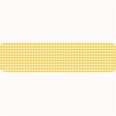 Gingham Plaid Fabric Pattern Yellow Large Bar Mats