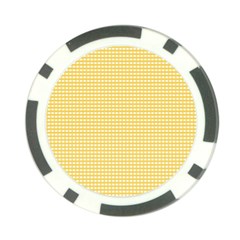 Gingham Plaid Fabric Pattern Yellow Poker Chip Card Guard by HermanTelo