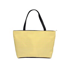 Gingham Plaid Fabric Pattern Yellow Classic Shoulder Handbag