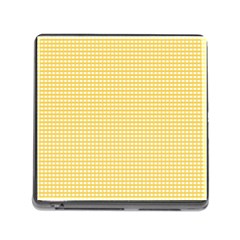 Gingham Plaid Fabric Pattern Yellow Memory Card Reader (square 5 Slot)