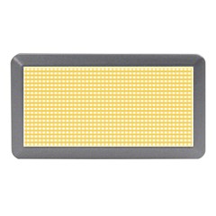 Gingham Plaid Fabric Pattern Yellow Memory Card Reader (mini)