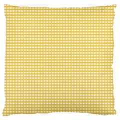 Gingham Plaid Fabric Pattern Yellow Large Cushion Case (one Side) by HermanTelo