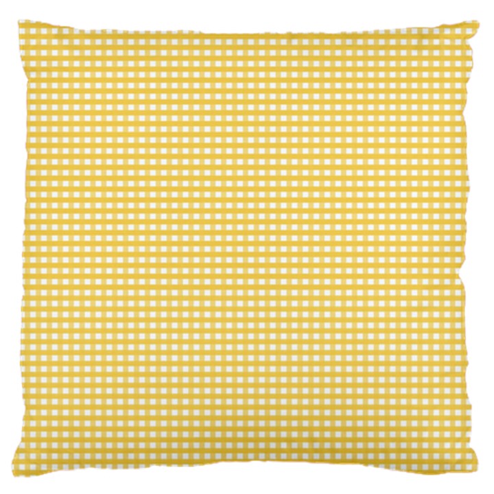 Gingham Plaid Fabric Pattern Yellow Standard Flano Cushion Case (One Side)