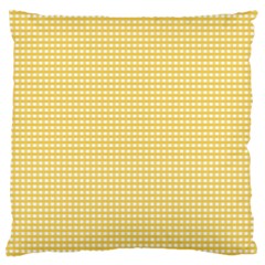 Gingham Plaid Fabric Pattern Yellow Large Flano Cushion Case (two Sides) by HermanTelo