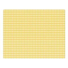 Gingham Plaid Fabric Pattern Yellow Double Sided Flano Blanket (large) 