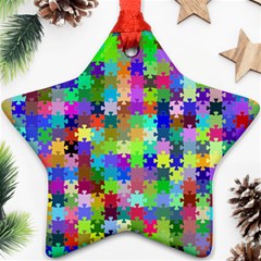 Jigsaw Puzzle Background Chromatic Ornament (star) by HermanTelo