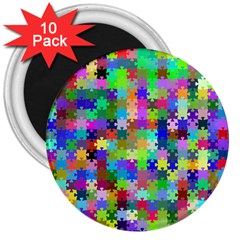 Jigsaw Puzzle Background Chromatic 3  Magnets (10 Pack)  by HermanTelo