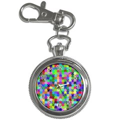 Jigsaw Puzzle Background Chromatic Key Chain Watches by HermanTelo