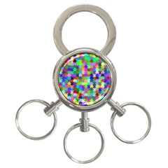 Jigsaw Puzzle Background Chromatic 3-ring Key Chain by HermanTelo