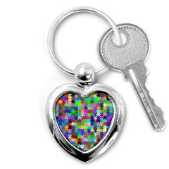 Jigsaw Puzzle Background Chromatic Key Chain (heart) by HermanTelo