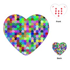 Jigsaw Puzzle Background Chromatic Playing Cards Single Design (heart)