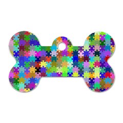 Jigsaw Puzzle Background Chromatic Dog Tag Bone (one Side) by HermanTelo