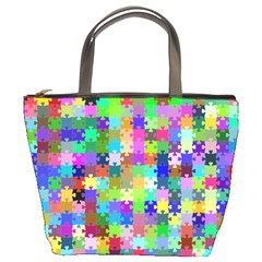 Jigsaw Puzzle Background Chromatic Bucket Bag