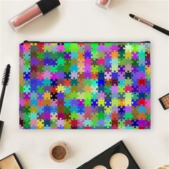 Jigsaw Puzzle Background Chromatic Cosmetic Bag (large)