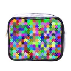 Jigsaw Puzzle Background Chromatic Mini Toiletries Bag (one Side)