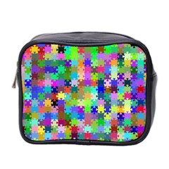 Jigsaw Puzzle Background Chromatic Mini Toiletries Bag (two Sides)