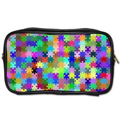 Jigsaw Puzzle Background Chromatic Toiletries Bag (one Side)