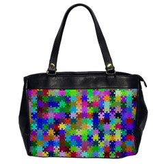 Jigsaw Puzzle Background Chromatic Oversize Office Handbag