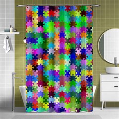 Jigsaw Puzzle Background Chromatic Shower Curtain 48  X 72  (small) 