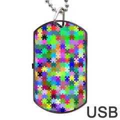 Jigsaw Puzzle Background Chromatic Dog Tag Usb Flash (two Sides)