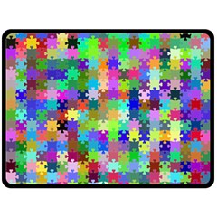 Jigsaw Puzzle Background Chromatic Double Sided Fleece Blanket (large)  by HermanTelo