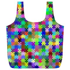 Jigsaw Puzzle Background Chromatic Full Print Recycle Bag (xl) by HermanTelo