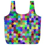 Jigsaw Puzzle Background Chromatic Full Print Recycle Bag (XL) Back