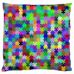 Jigsaw Puzzle Background Chromatic Large Flano Cushion Case (one Side)