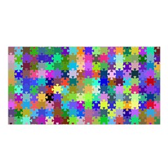 Jigsaw Puzzle Background Chromatic Satin Shawl by HermanTelo