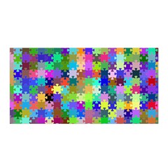 Jigsaw Puzzle Background Chromatic Satin Wrap