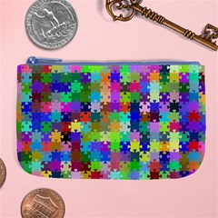 Jigsaw Puzzle Background Chromatic Large Coin Purse