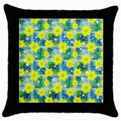 Narcissus Yellow Flowers Winter Throw Pillow Case (black)